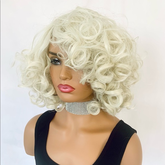 Platinum Blonde Vintage Style “Put On & Go” Premium Fiber Wig - Picture 6 of 7
